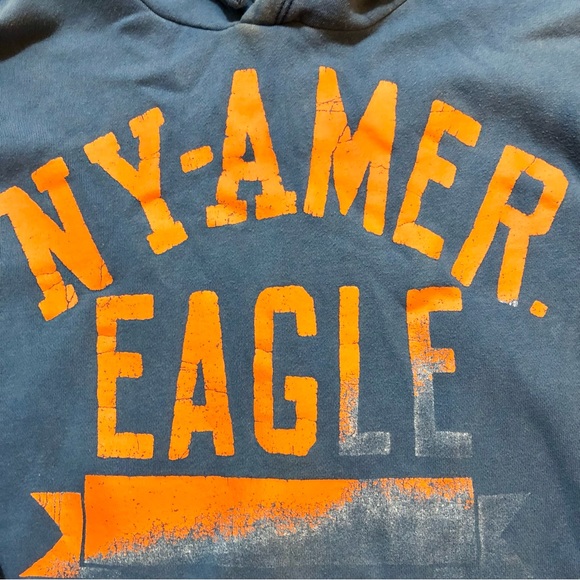 American Eagle Soft Blue And Orange Hoodie - Men’s Medium - Picture 3 of 10